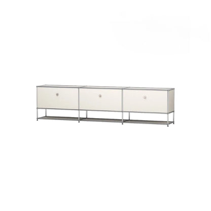 Cream Style Modular Stainless Steel TV Stand Open Shelf Hallway Sideboard for Home Decor