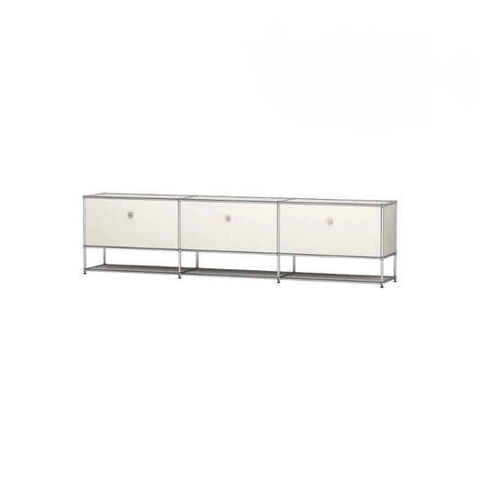 Cream Style Modular Stainless Steel TV Stand Open Shelf Hallway Sideboard for Home Decor
