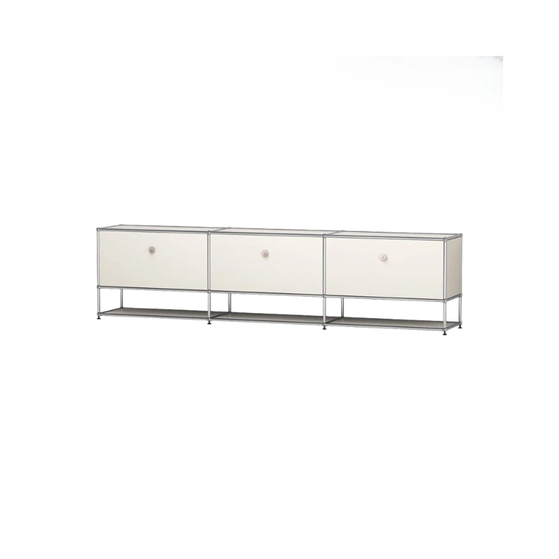 Cream Style Modular Stainless Steel TV Stand Open Shelf Hallway Sideboard for Home Decor