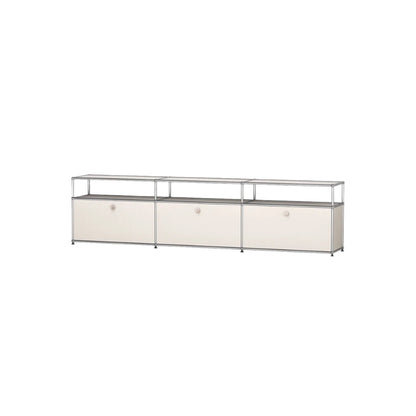 Cream Style Modular Stainless Steel TV Stand Open Shelf Hallway Sideboard for Home Decor