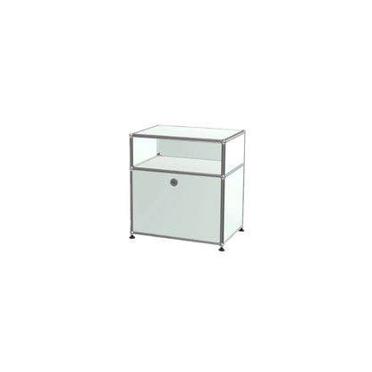 Vintage Modular Stainless Steel Sideboard Lockable Drawer TV Stand Nightstand Buffet Storage Cabinet